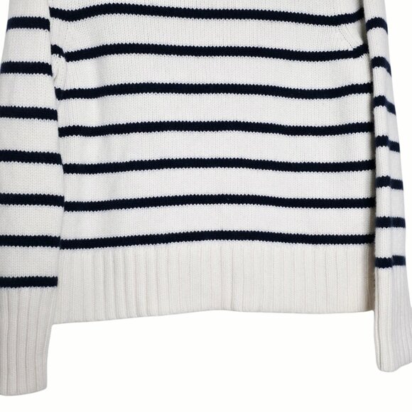 Jenni Kayne Grace Cashmere‎ Navy Stripe Crewneck Sweater Size M - Picture 6 of 10